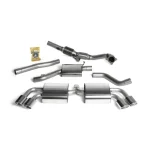 Milltek Sport SSXAU311 Turbo-Back Exhaust System with Hi-Flow Sports Catalyst with Quad Polished Trims