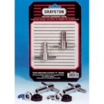 Grayston Pair Mini-Kipphebelabdeckung "T" -Stangen-Chrom-Unterlegscheiben-Kit