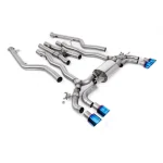 Milltek Sport SSXBM1230 Cat Back Exhaust System with Burnt/Blue Titanium GT-100 Trims