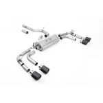 Milltek Sport SSXVW662 Non-Resonated (Louder) GPF/OPF Back Exhaust System with JET-100 Carbon Trims - Re-uses Factory Valve Motors